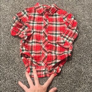 Cat & Jack Red and Green Plaid Shirt